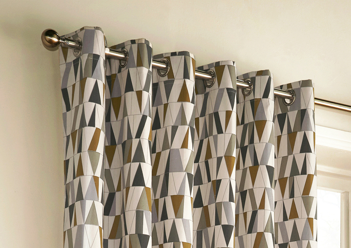 Reno Eyelet, Charcoal/Gold - Ready Made Curtains - Image 9